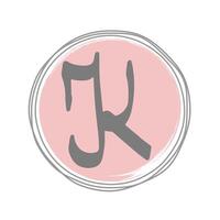 femminile K logo modello design vettore