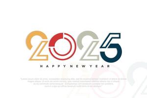 2025 contento nuovo anno logo design . colorato e di moda nuovo anno 2025 design modello. vettore
