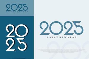 contento nuovo anno 2025 progettazione, 2025 logo testo design. nuovo anno celebrazione concetto . vettore illustrazione