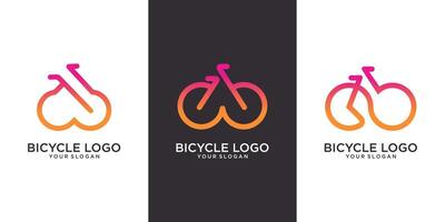 impostato di logo design modello con bicicletta. uso come un icona, logo, identità, nel ragnatela e applicazione disegno, per stampa su vario media . vettore