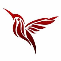 illustrazione vettore grafica di tribale arte astratto design rosso colibrì su un' bianca sfondo