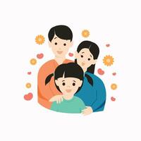 contento famiglia con bambini insieme colorato vettore sfondo