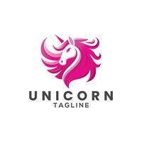 creativo unicorno logo, simboleggiante unicità e Magia vettore
