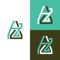 iniziale az moderno linea logo disegno, logotipo elemento per modello nel verde e Marrone colore vettore