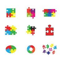 icona puzzle, colorato isolato su sfondo bianco, illustrazione vettoriale