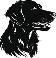 vettore silhouette d'oro cane da riporto nero cane logo vettore