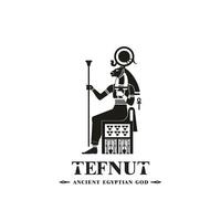 antico egiziano Dio tefnut silhouette, mezzo est Dio logo vettore