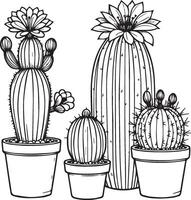 cactus vettore illustrazione, cactus linea disegni. cactus stampabile colorazione pagine, cactus colorazione pagine per adulti, cactus e fiore colorazione pagine, cactus pianeta disegni