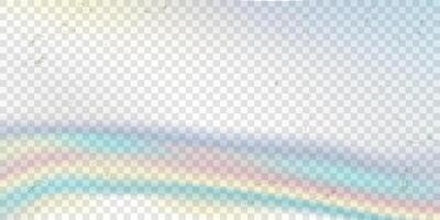 trasparente vecchio film afflitto sfondo con arcobaleno bagliore, graffi macchie vettore