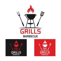 logo design modello per barbecue, bbq ,griglia ristorante icona isolato vettore illustrazione