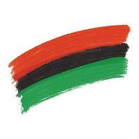 disegnata a mano con pennello artistico grunge texture pan bandiera africana - bande orizzontali rosse, nere, verdi. disegno di sfondo del modello di bandiera afroamericana per kwanzaa, mese della storia nera, giugno vettore