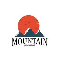 montagna Visualizza logo design.escursionismo avventura icona impostato estremo vettore