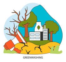 greenwashing. consumatore disinformazione con falso marketing campagna vettore