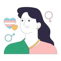 Genere transizione. affermazione di genere trattamento per transgender persone vettore
