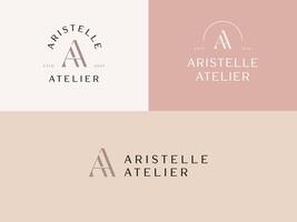 lettera aa per aristelle Atelier signora imprenditore logo modello per donna d'affari vettore
