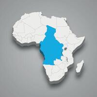 economico Comunità di centrale africano stati Posizione entro Africa 3d isometrico carta geografica vettore