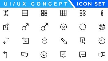ui UX concetto icona impostare, utente interfaccia icona impostato collezione. vettore
