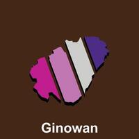 carta geografica città di Ginowan, carta geografica di Giappone semplice design astratto, moderno logo vettore