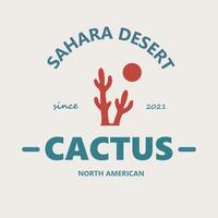 cactus illustrazione selvaggio logo design semplice concetto.deserto Guarda vettore