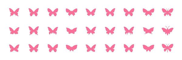 bellissimo farfalla collezione piatto isolato moderno icona impostato logo design vettore illustrazione