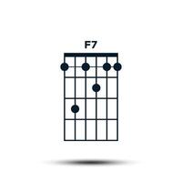 f7, di base chitarra accordo grafico icona vettore modello
