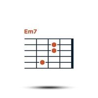 em7, di base chitarra accordo grafico icona vettore modello