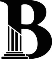 lettera B pilastro legge logo vettore