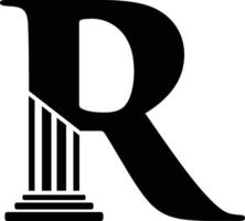 lettera r pilastro legge logo vettore