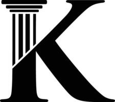 lettera K pilastro legge logo vettore