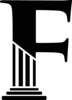 lettera f pilastro legge logo vettore