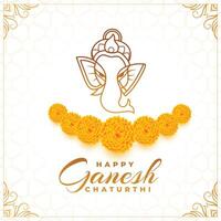 elegante stile ganesh Chaturthi Festival saluto o invito carta bandiera vettore