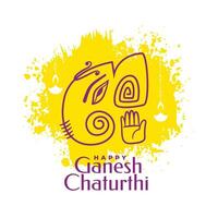 grungy stile tradizionale ganesh Chaturthi Festival bandiera vettore