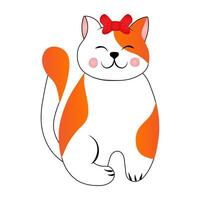 carino rosso macchiato gatto isolato su bianca sfondo. vettore illustrazione per bambini.