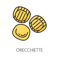 orecchiette, italiano cucina pasta schema cartello vettore