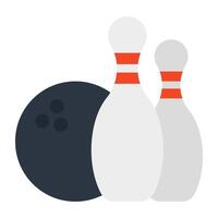 bowling palla con candelabri, icona di birilli vettore