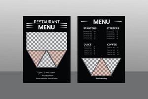 modello di progettazione del menu del ristorante vettore