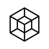 4d cubo, tesseratto, quattro dimensionale cubo, hypercube icona nel linea stile design isolato su bianca sfondo. modificabile ictus. vettore