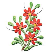 illustrazione di rosso colore bellissimo fiore pianta design vettore arte