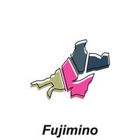carta geografica di Fujimino, vettore isolato illustrazione di semplificato amministrativo carta geografica di Giappone. frontiere per il tuo Infografica