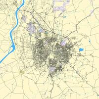 città carta geografica di Vadodara, Gujarat, India vettore
