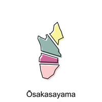 osakasayama città alto dettagliato vettore carta geografica di Giappone prefettura, logotipo elemento per modello