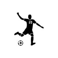 calcio calcio giocatore silhouette ritagliare delinea.soccer calcio giocatore silhouette ritagliare lineamenti. vettore