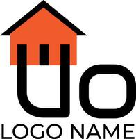 uo Casa proprietà logo design vettore