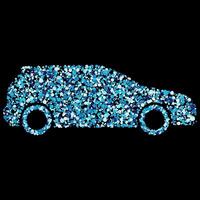 astratto blu punto mosaico auto illustrazione su nero sfondo occhiali da sole bolle vettore