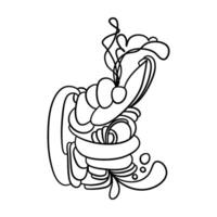 astratto personaggio scarabocchio arte Stampa, mano disegnato illustrazione per casa arredamento vettore