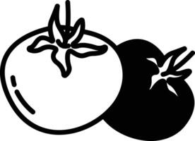 pomodoro glifo e linea vettore illustrazione