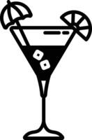 cocktail glifo e linea vettore illustrazione