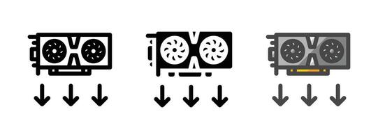 multiuso vga retrocedere vettore icona nel schema, glifo, pieno schema stile