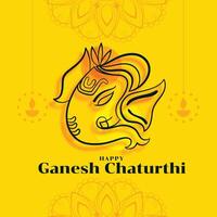 contento ganesh Chaturthi Festival carta nel giallo colore vettore