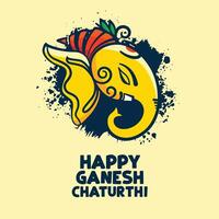 contento ganesh Chaturthi elegante Festival carta design vettore